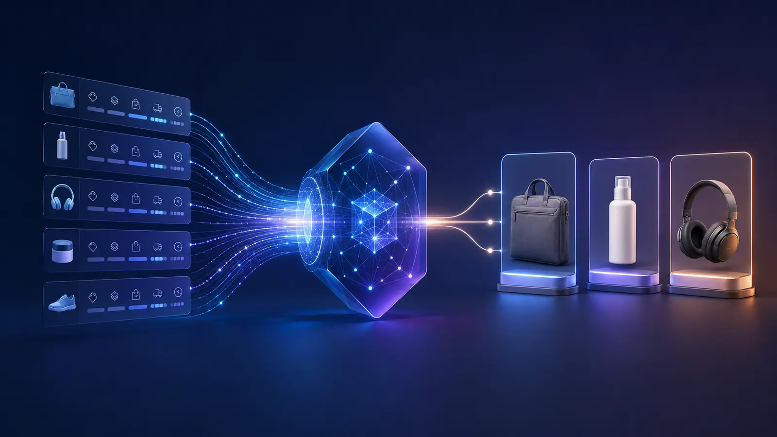 AI shopping system using structured product-feed data to recommend ecommerce products